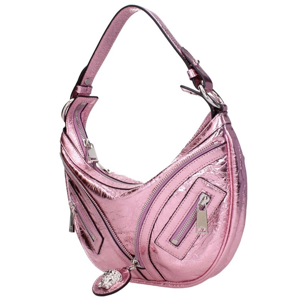 Versace Small Repeat Metallic-Effect Shoulder Bag - Picture 4 of 10